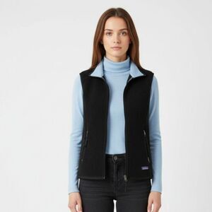 Patagonia Black & Gray Fleece Sleeveless Zip Up Vest S
